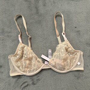 Victoria's Secret Unlined Demi Underwire Bra Lace 32C